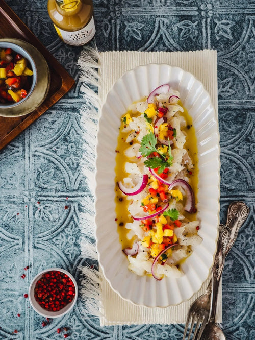 Une recette de poisson cru mariné dans notre concentré Le Gingembre