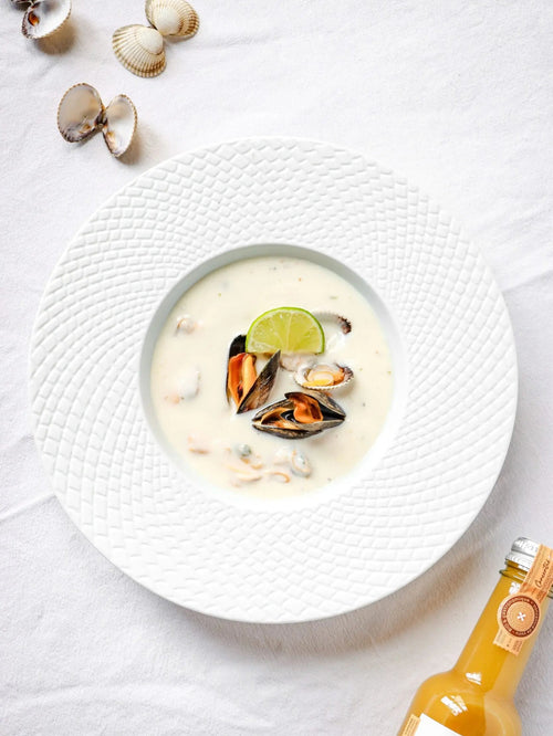Des coquillages à la crème et Le Yuzu
