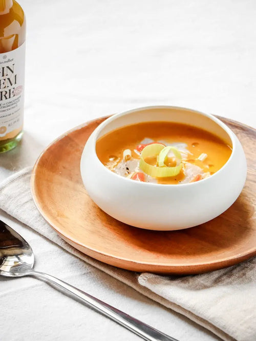 Le-velouté-de-courge-amp-Saint-Jacques-au-gingembre Alain Milliat