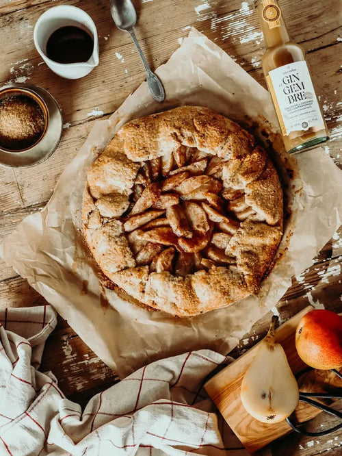 Une tarte chaleureuse mêlant douceur de la poire et puissance du gingembre