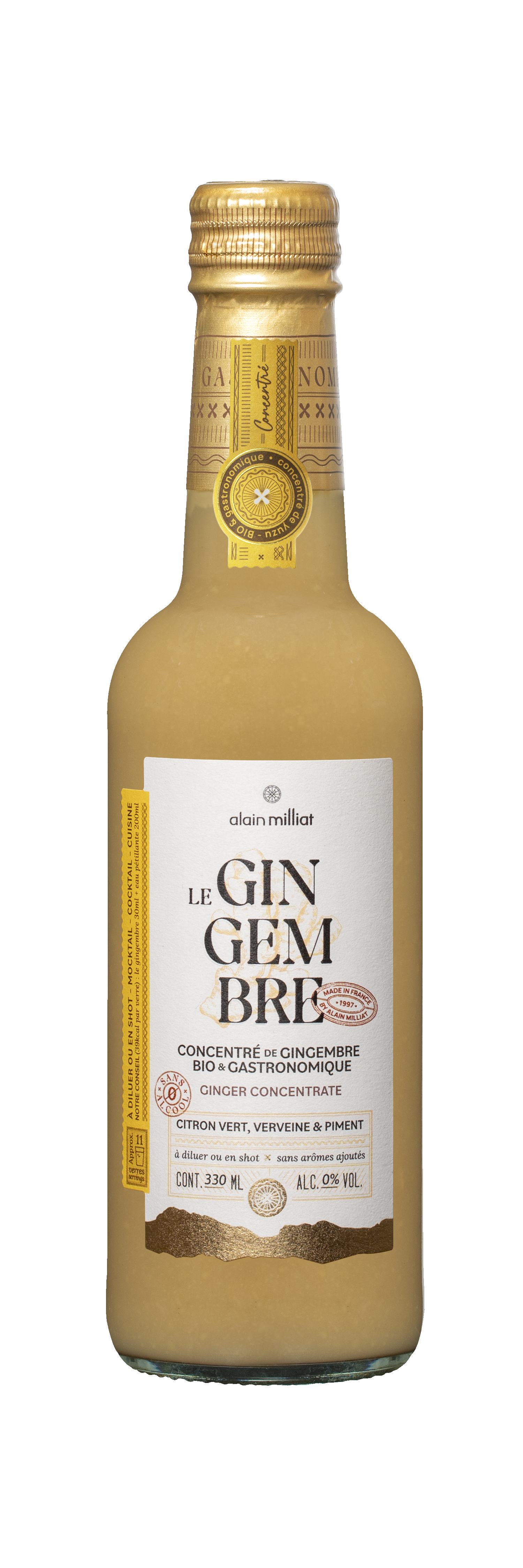 Le Gingembre, concentr diluer Bio - Alain Milliat Le Gingembre, concentr diluer Bio - Alain Milliat